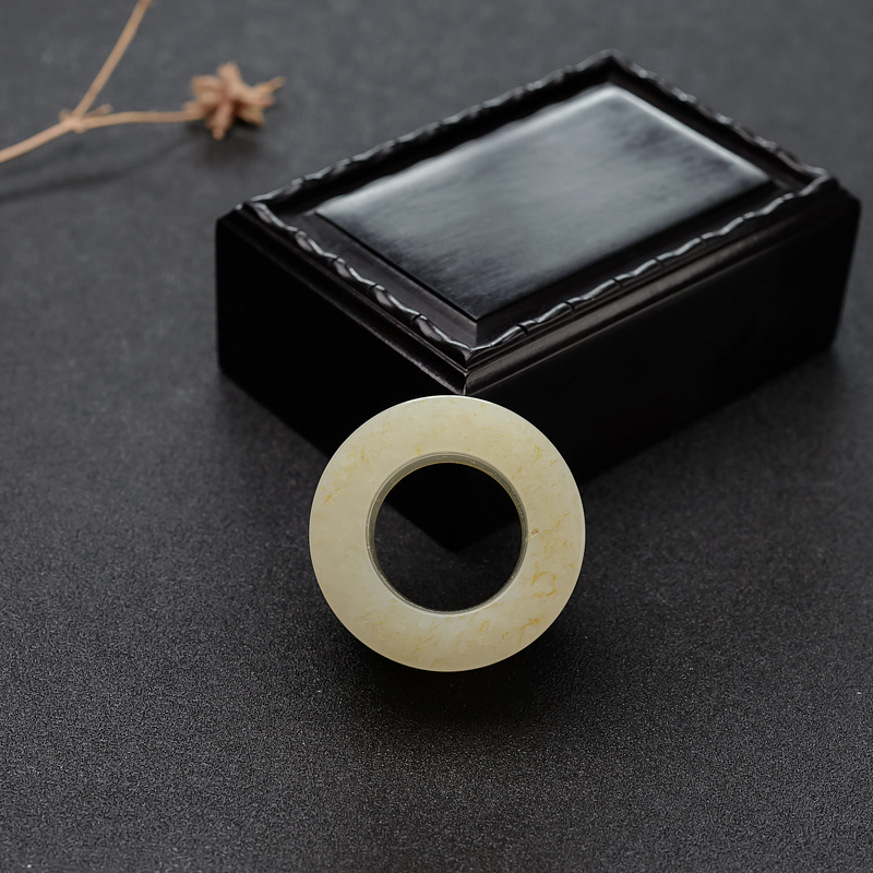 天然和田白玉扳指-红掌柜