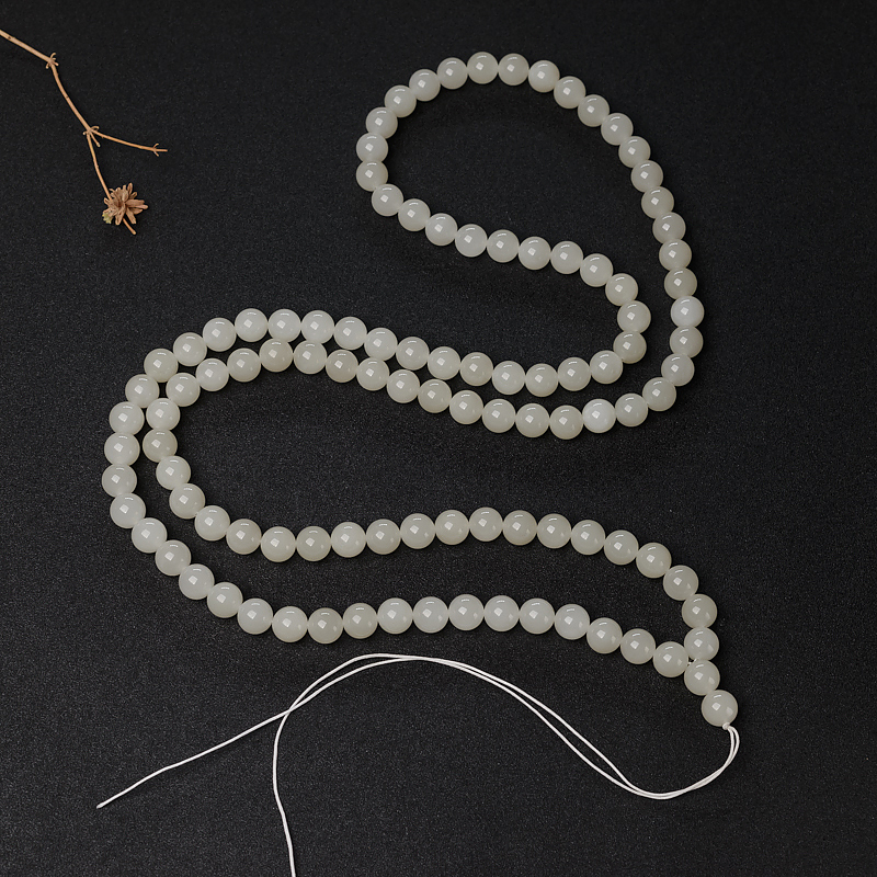 山料和田白玉108佛珠-红掌柜