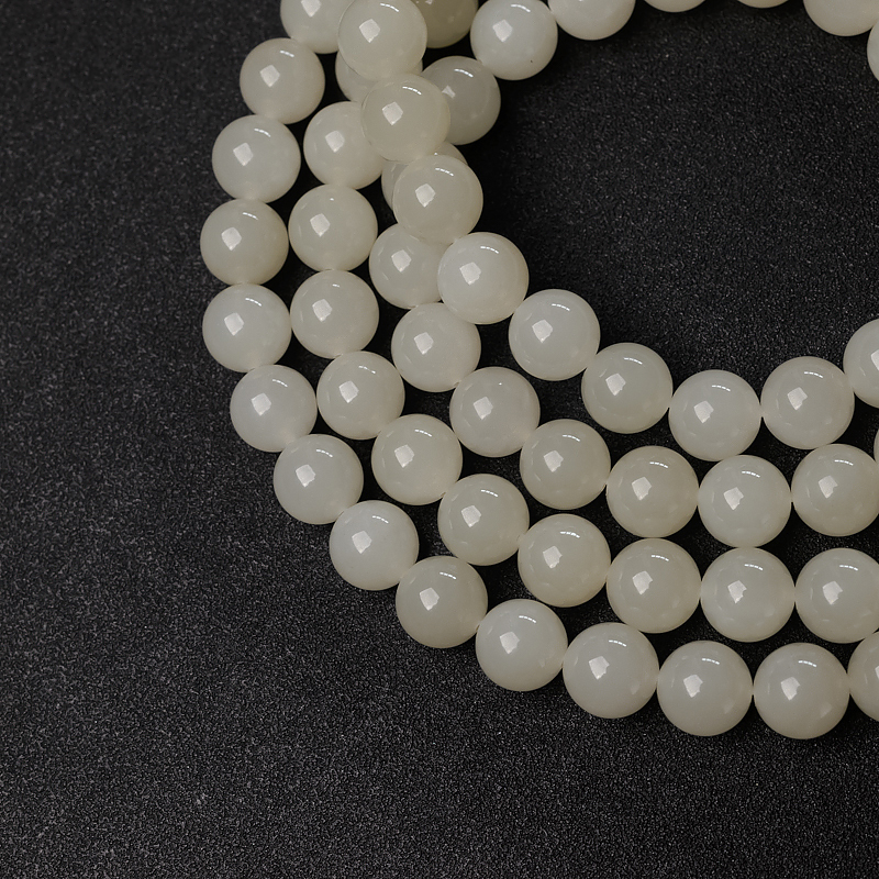 山料和田白玉佛珠-红掌柜