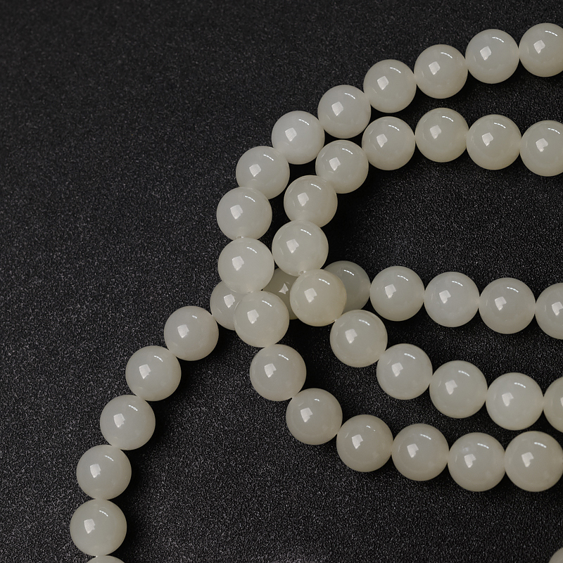 天然和田白玉108佛珠-红掌柜