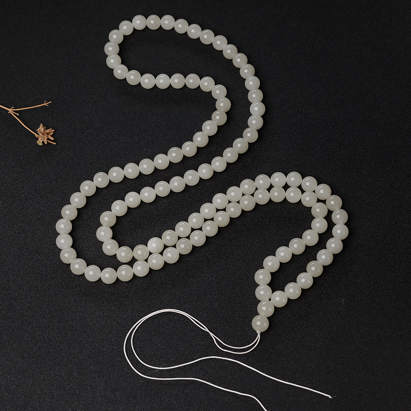 和田白玉108佛珠-红掌柜