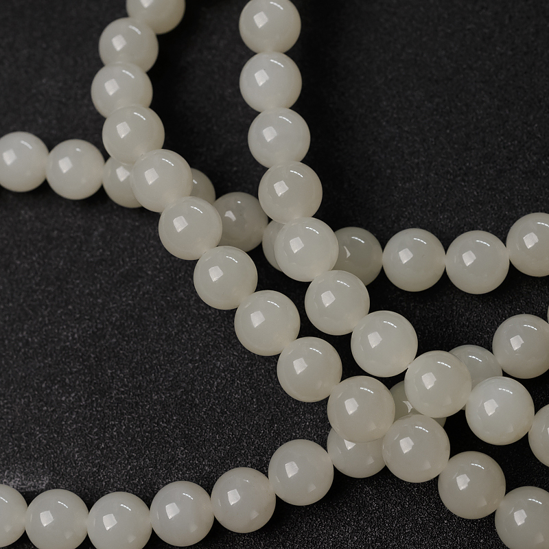 天然和田白玉佛珠-红掌柜