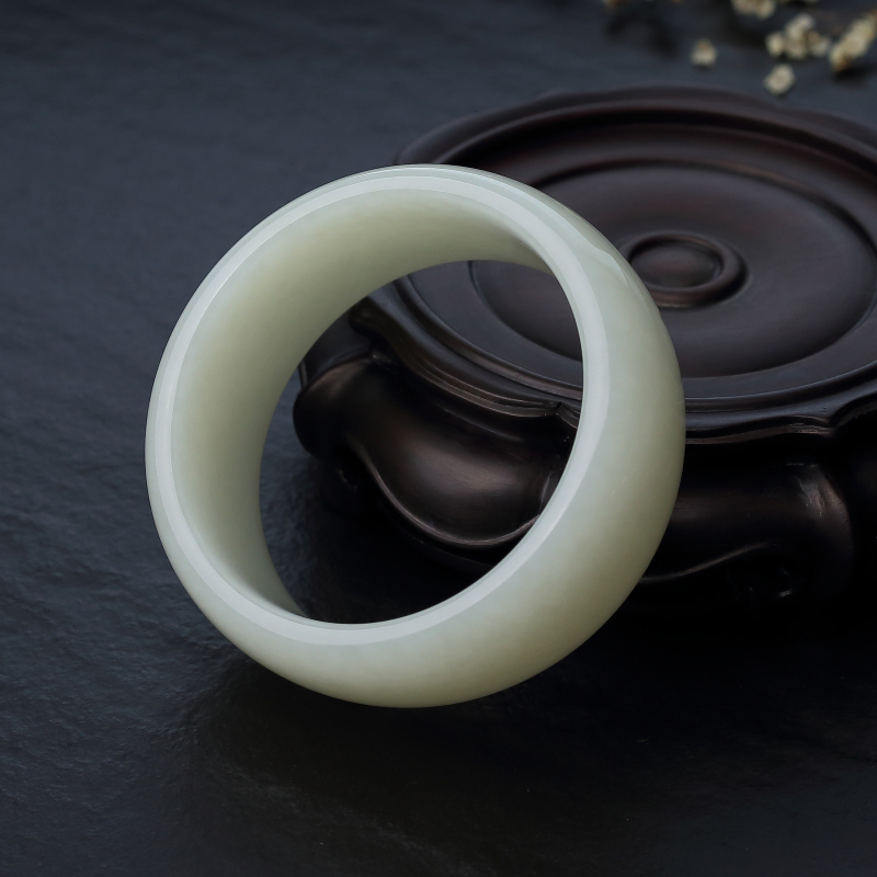 俄料山料和田青白玉扁镯-红掌柜