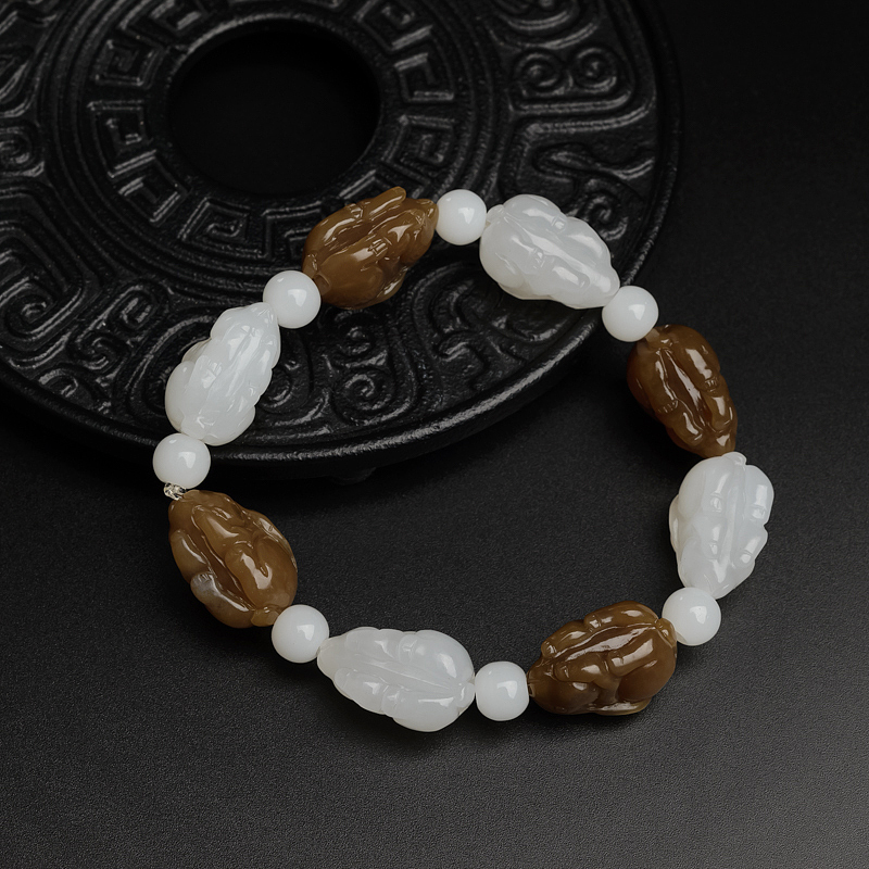 天然和田玉兔子手串 - 红掌柜