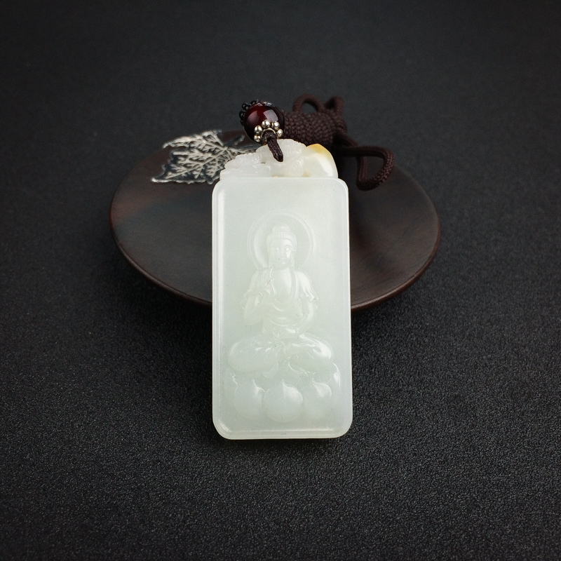 俄料天然白玉山料大日如来吊坠-红掌柜