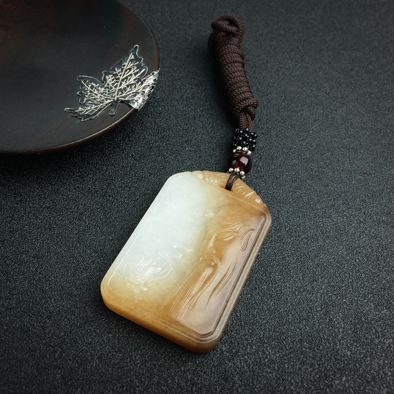 山料和田玉关公吊坠-红掌柜