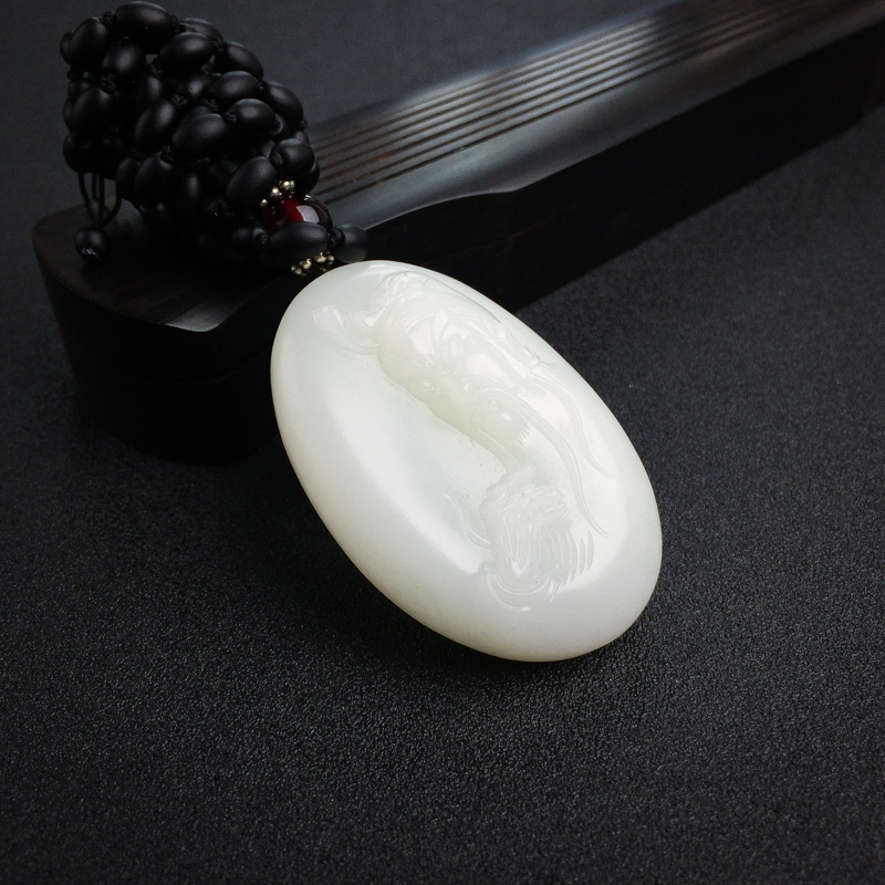 山料白玉关公吊坠-红掌柜