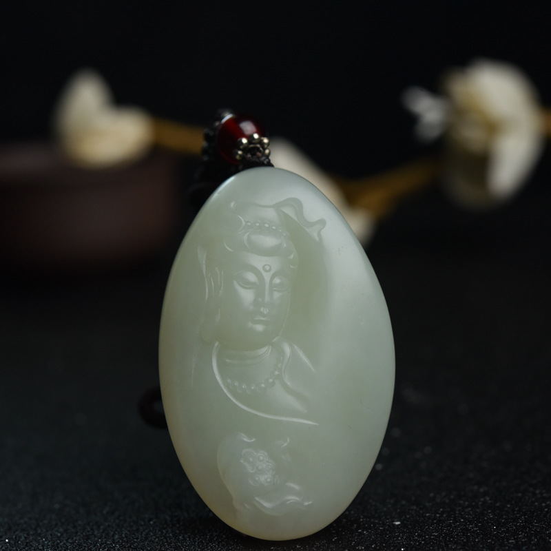 山料和田白玉吊坠-红掌柜