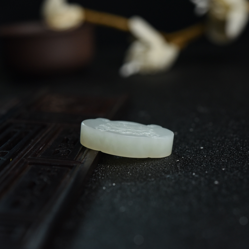 山料和田玉如意锁吊坠-红掌柜