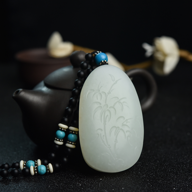 山料和田白玉吊坠-红掌柜