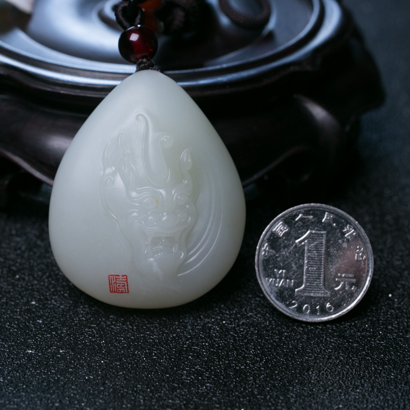 新疆天然和田玉貔貅吊坠-红掌柜