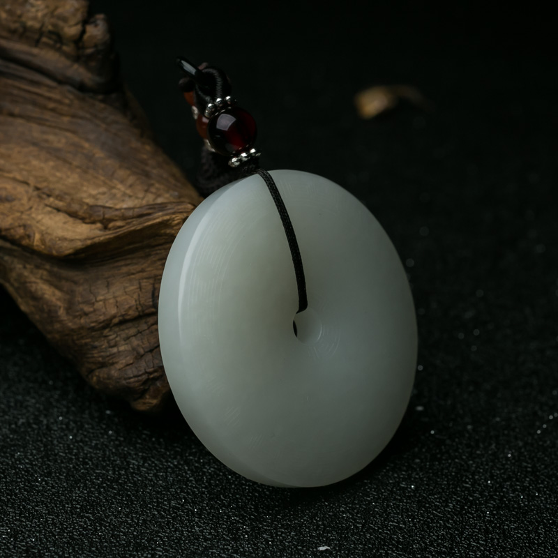 山料和田玉平安扣吊坠-红掌柜