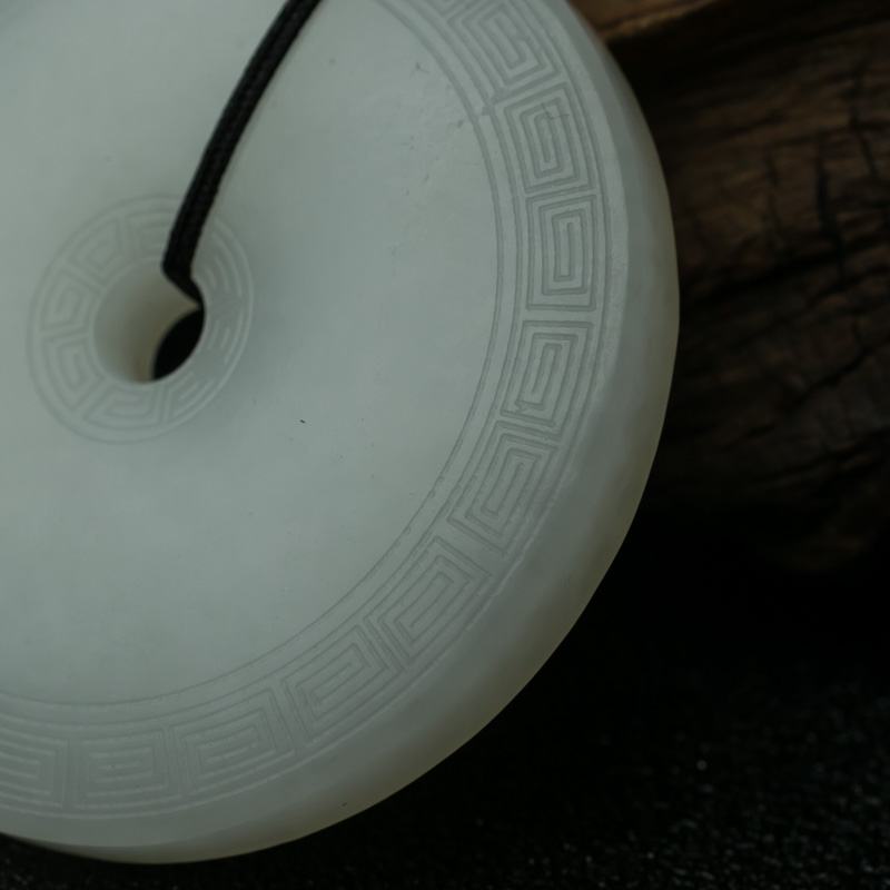 天然和田玉平安扣吊坠-红掌柜