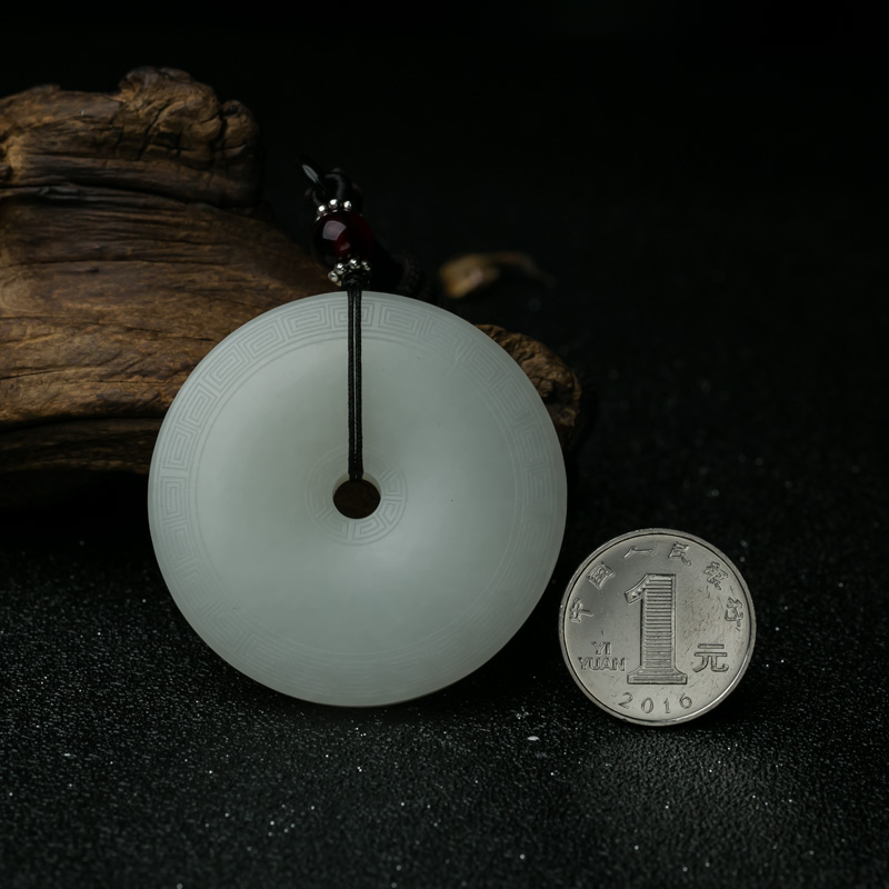 和田玉平安扣挂坠-红掌柜