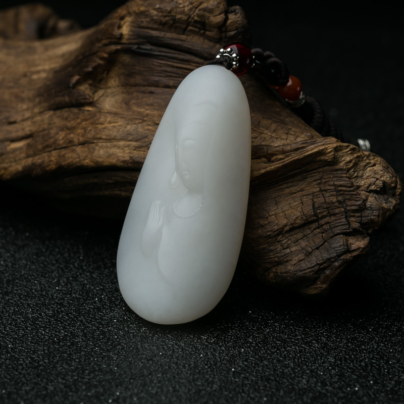 和田白玉观音吊坠-红掌柜