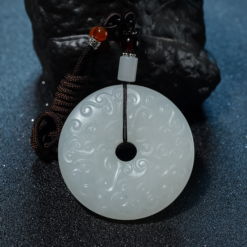 山料和田白玉雕花吊坠-红掌柜