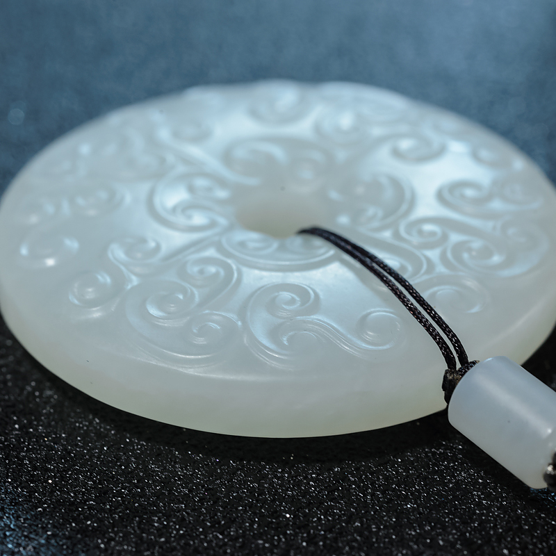 和田白玉平安扣吊坠-红掌柜