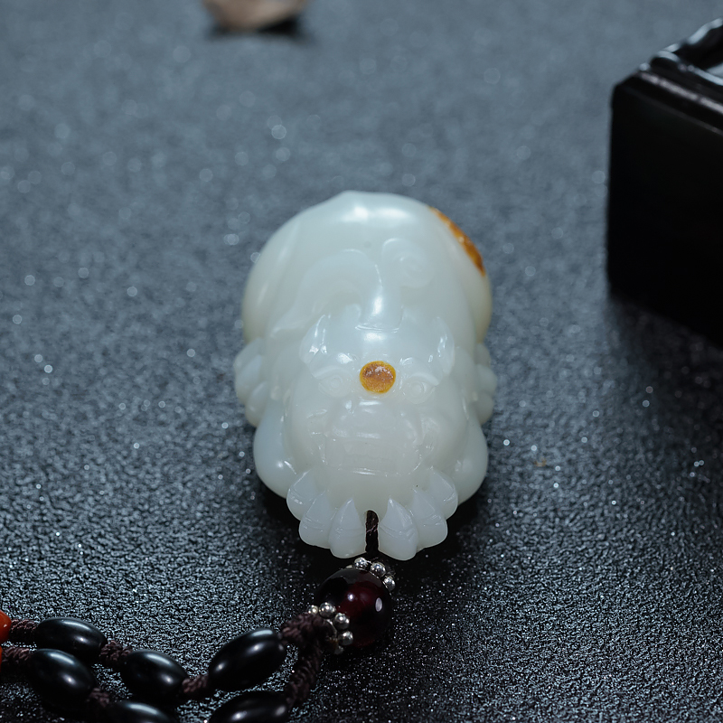 和田白玉吊坠-红掌柜