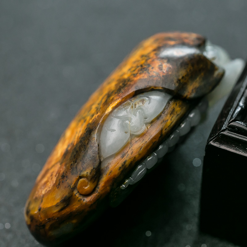 天然和田玉罗汉手把件-红掌柜