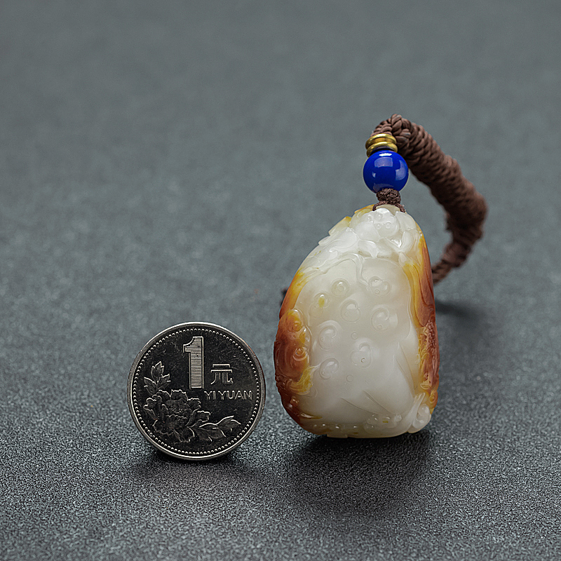 新疆和田玉连年有余吊坠 - 红掌柜