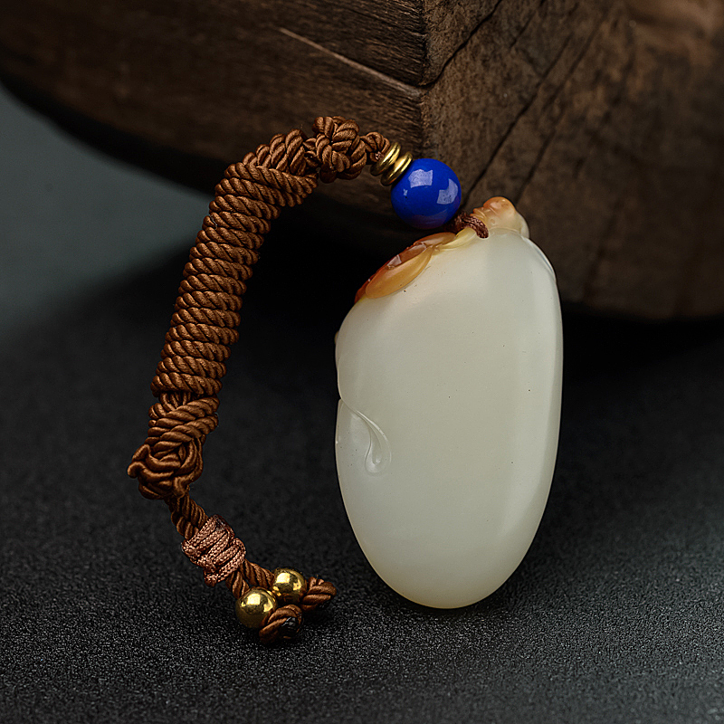 和田玉籽料天鹅吊坠 - 红掌柜