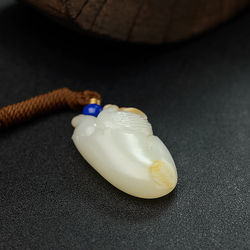 新疆和田白玉天鹅吊坠 - 红掌柜