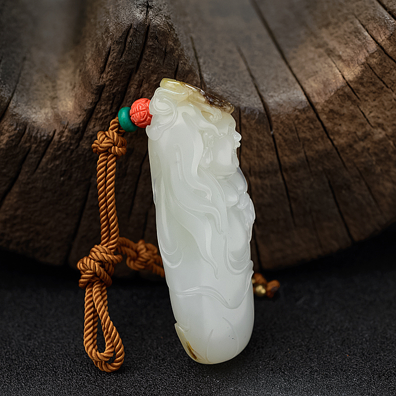 新疆和田玉籽料刘海戏金蟾吊坠 - 红掌柜