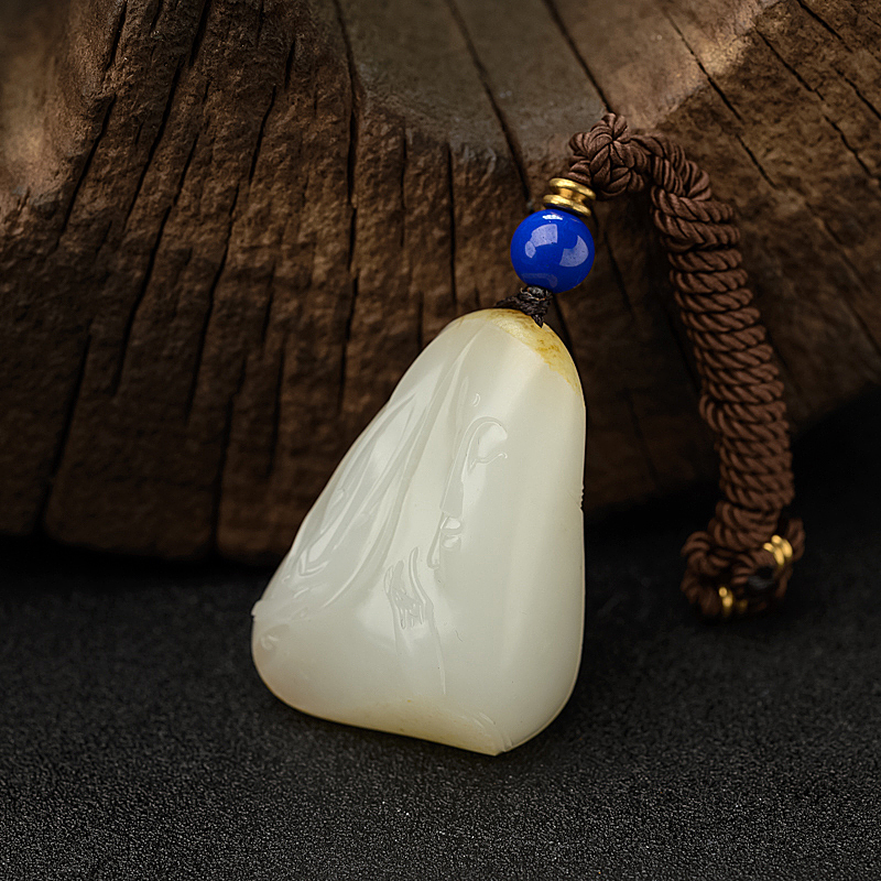 和田白玉籽料观音吊坠 - 红掌柜