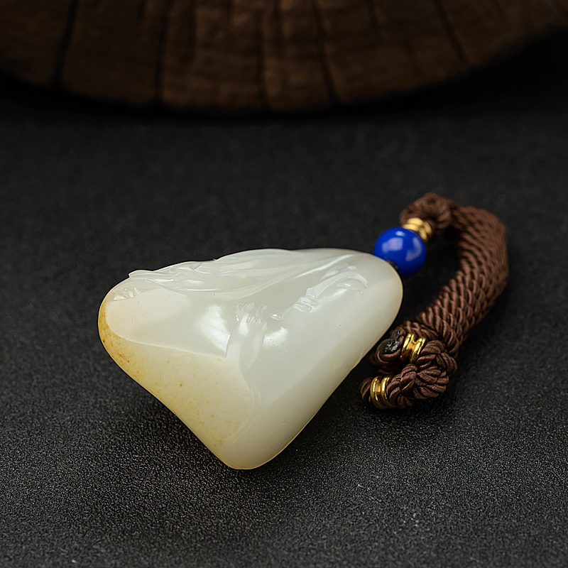 新疆和田白玉籽料吊坠 - 红掌柜