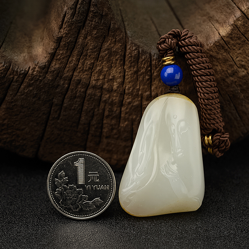 和田玉观音吊坠 - 红掌柜