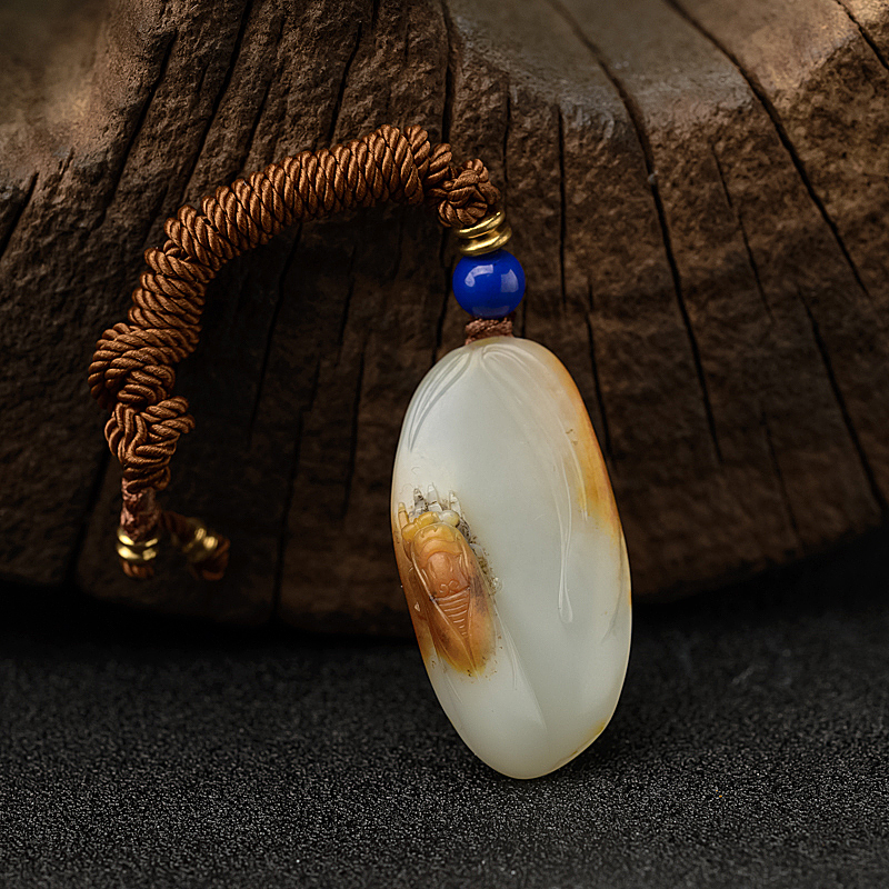 新疆和田白玉籽料一鸣惊人吊坠 - 红掌柜