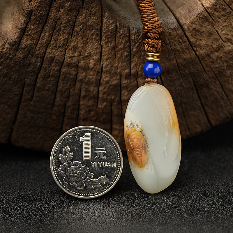 天然新疆和田白玉籽料一鸣惊人吊坠 - 红掌柜