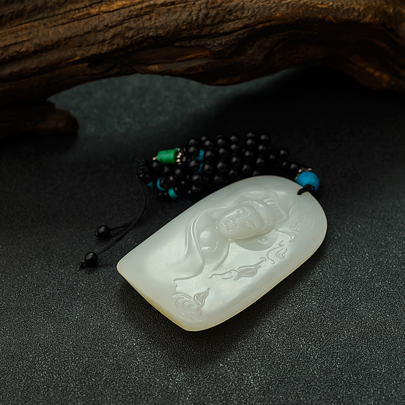 籽料和田白玉观音吊坠-红掌柜