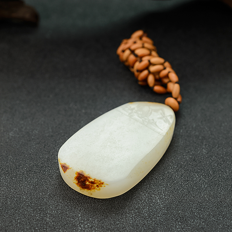 新疆籽料和田玉山水意境吊坠 - 红掌柜