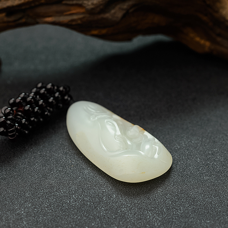 新疆籽料和田白玉观音吊坠 - 红掌柜