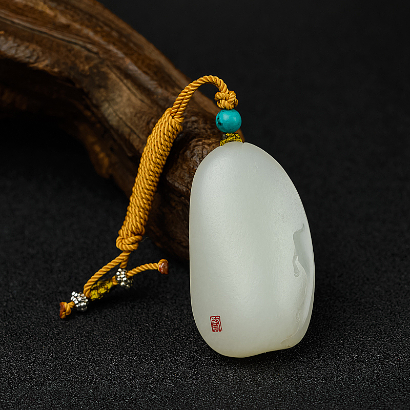 籽料和田玉龙吊坠 - 红掌柜