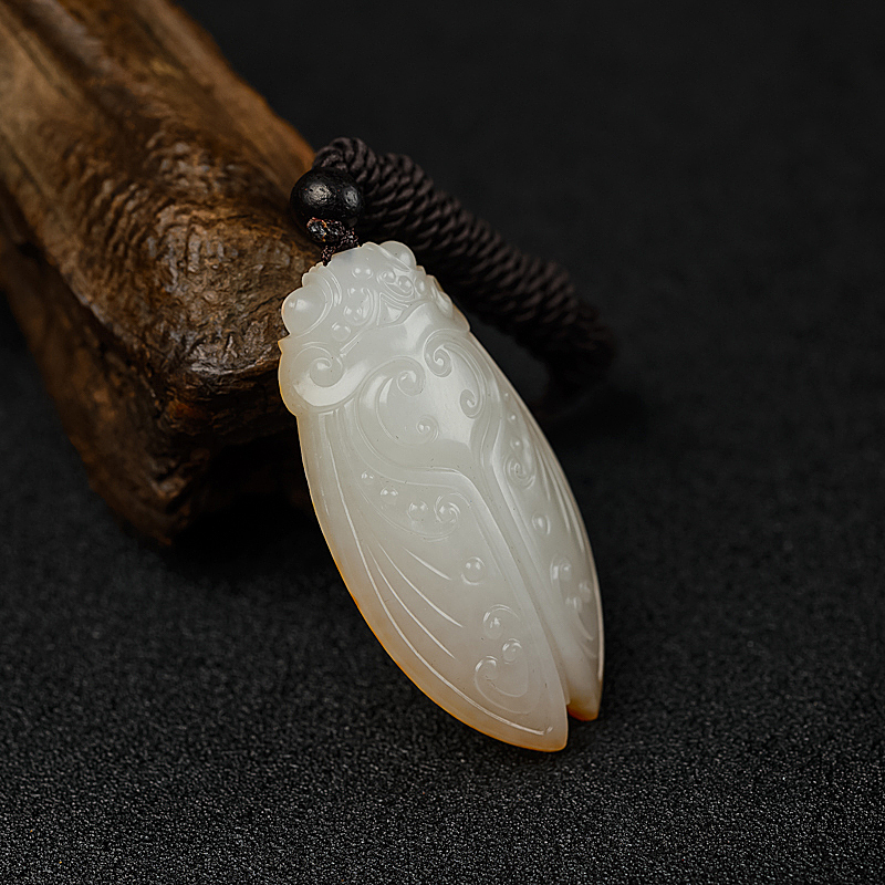 籽料和田白玉一鸣惊人吊坠 - 红掌柜