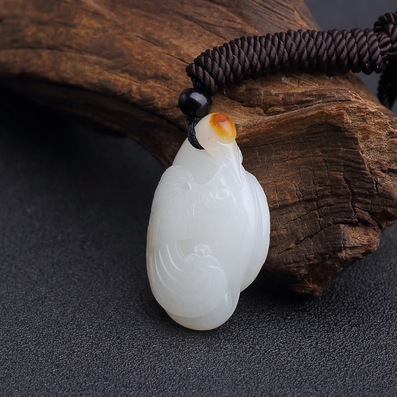 天然籽料和田玉贺吊坠-红掌柜