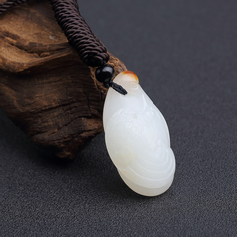 新疆籽料和田玉贺吊坠-红掌柜