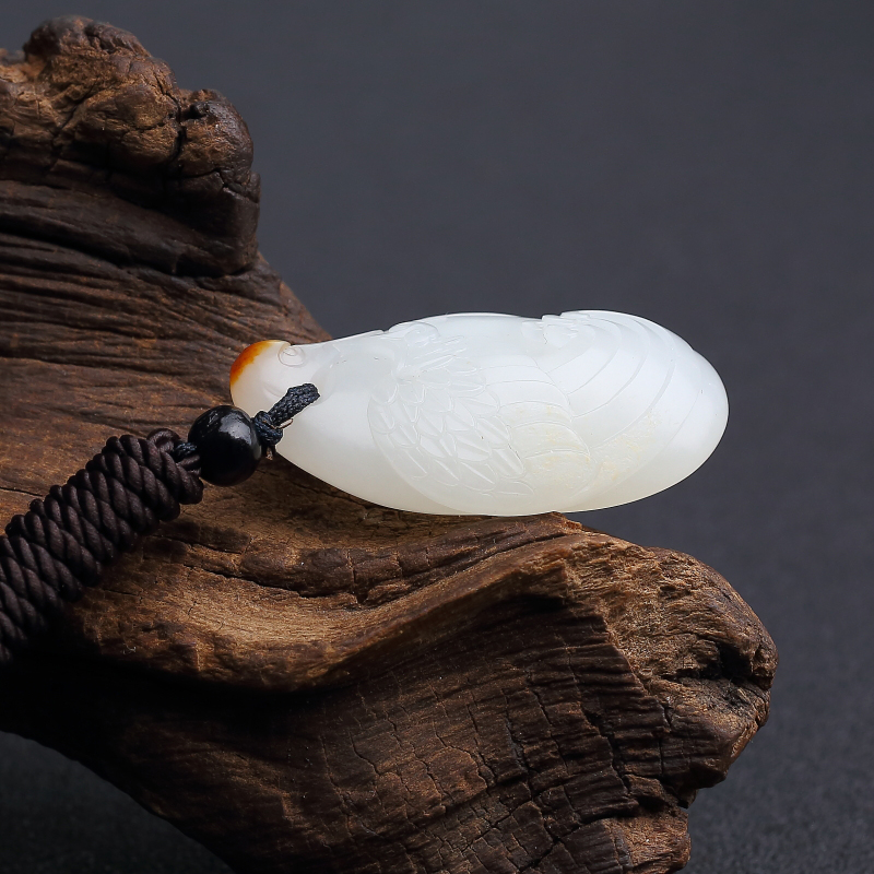 新疆天然籽料和田玉吊坠-红掌柜