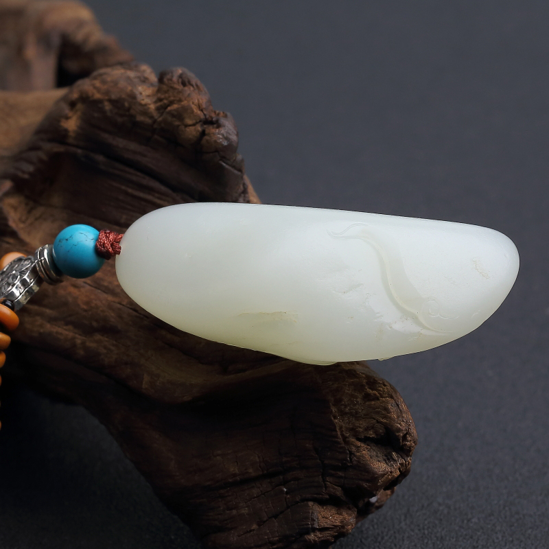 籽料和田白玉龙吊坠-红掌柜