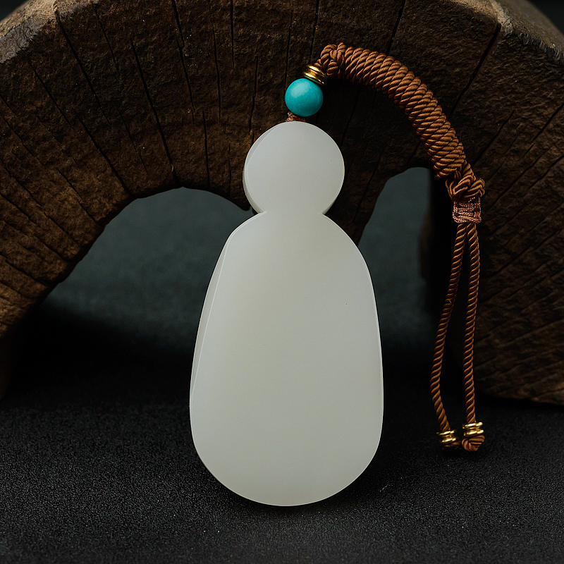 和田白玉山水意境牌吊坠 - 红掌柜