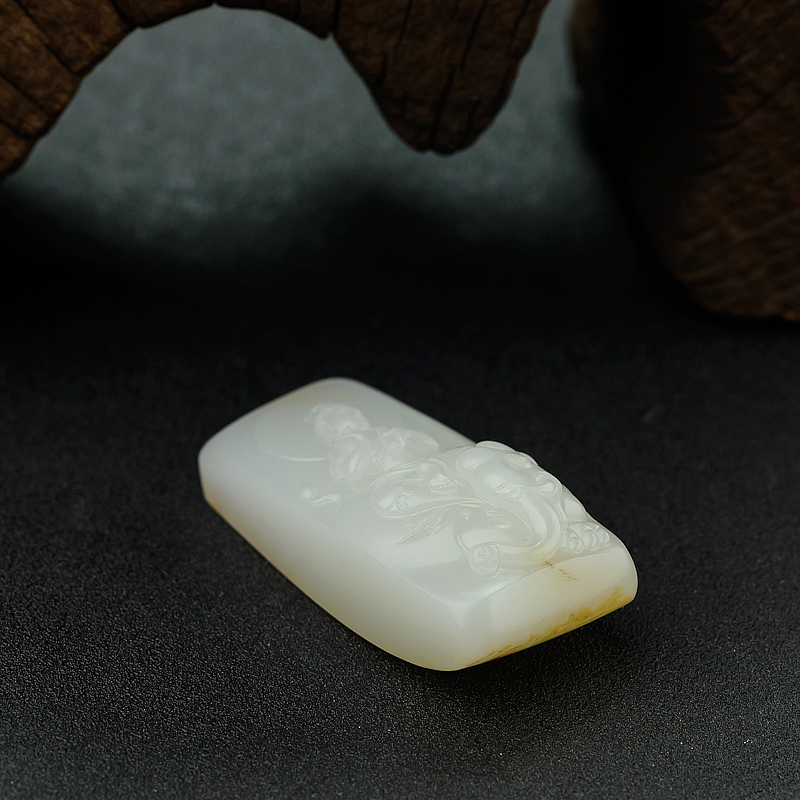 新疆籽料和田白玉普贤菩萨吊坠 - 红掌柜