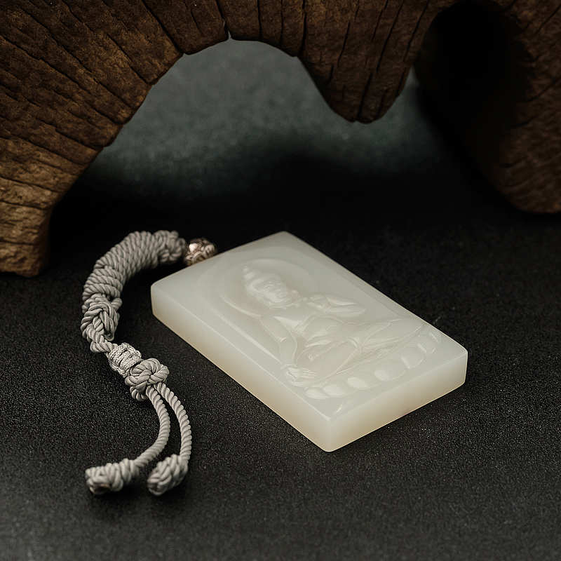 新疆籽料和田白玉大日如来吊坠 - 红掌柜