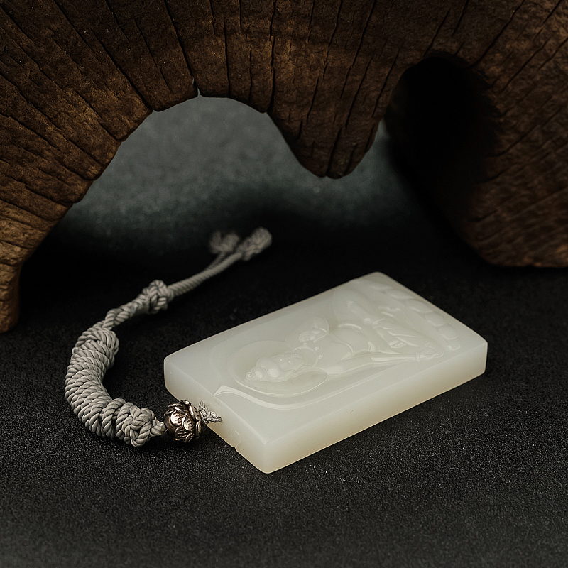 新疆籽料和田玉大日如来吊坠 - 红掌柜