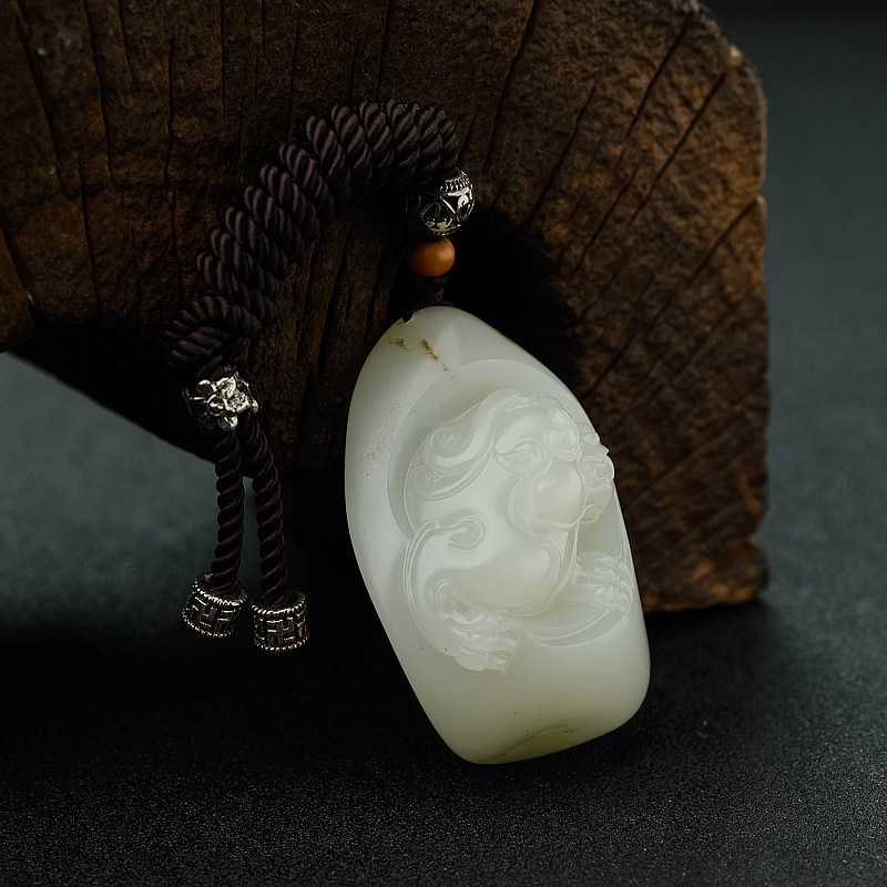 籽料和田白玉貔貅吊坠 - 红掌柜