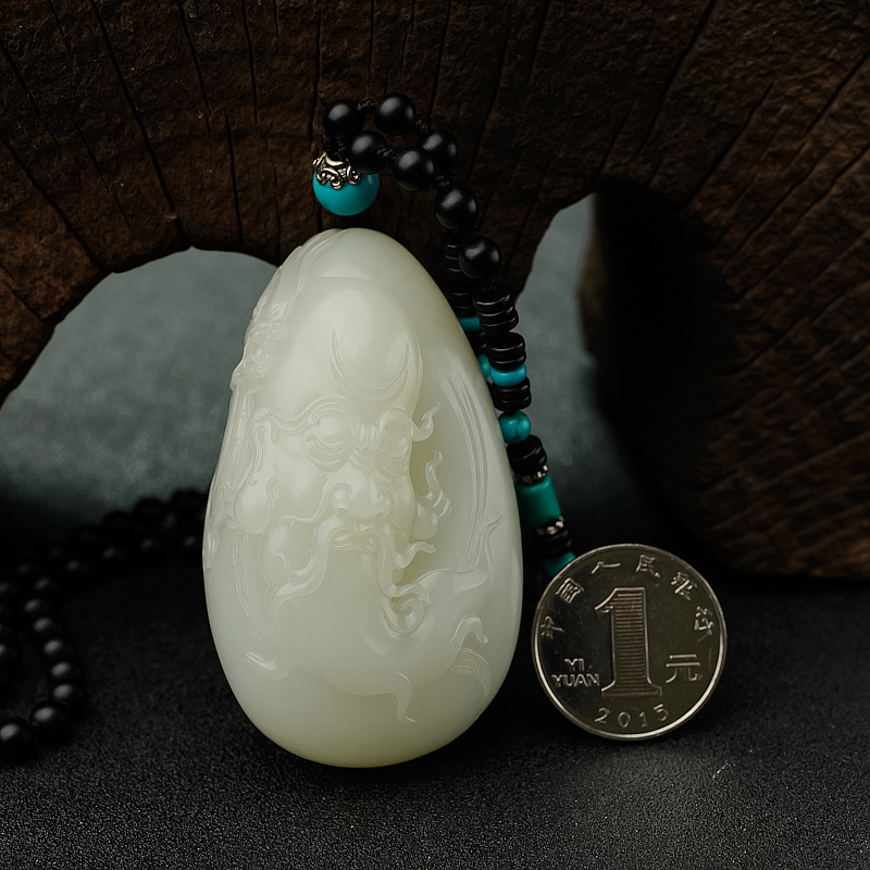 天然籽料和田玉寿星吊坠 - 红掌柜