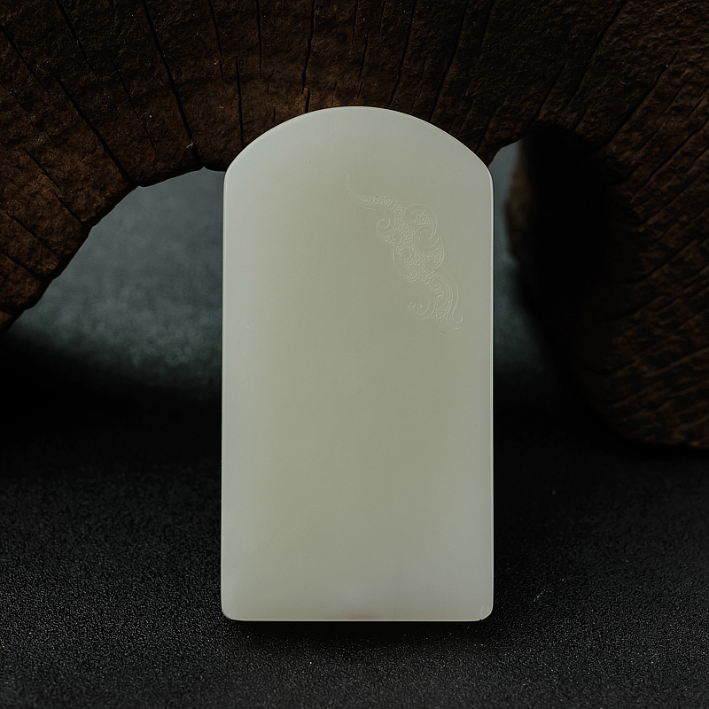 籽料和田玉龙牌吊坠 - 红掌柜