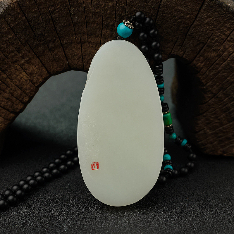 籽料和田玉观音吊坠 - 红掌柜