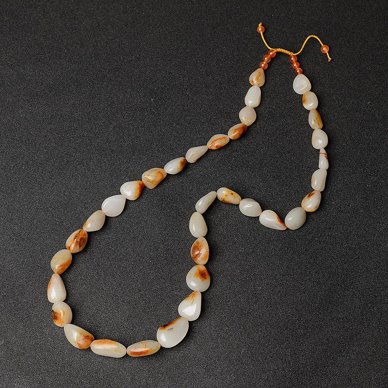 新疆天然籽料和田玉随形项链-红掌柜